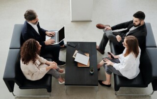 Group of colleagues having an informal meeting
