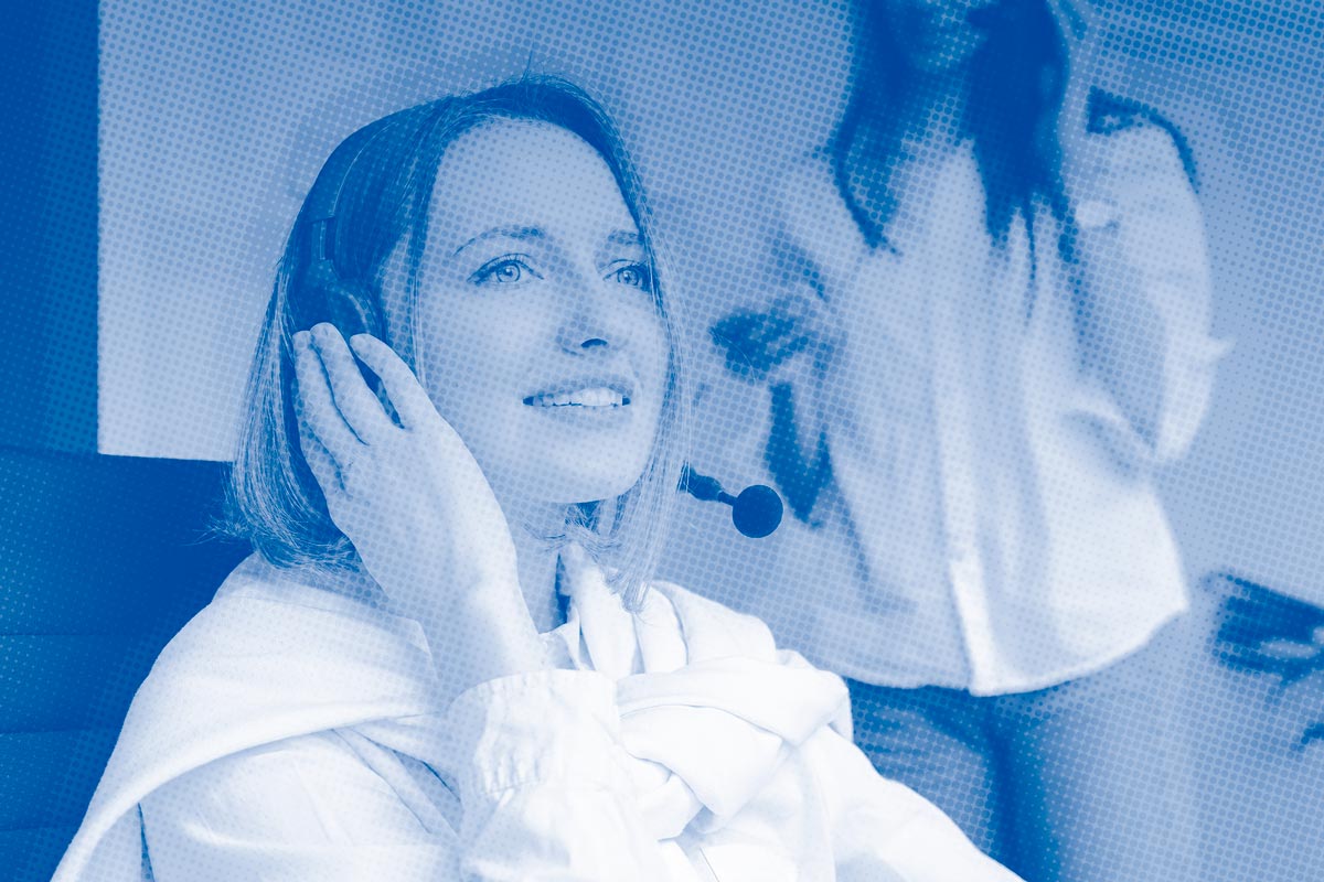 Smiling Woman with Headset